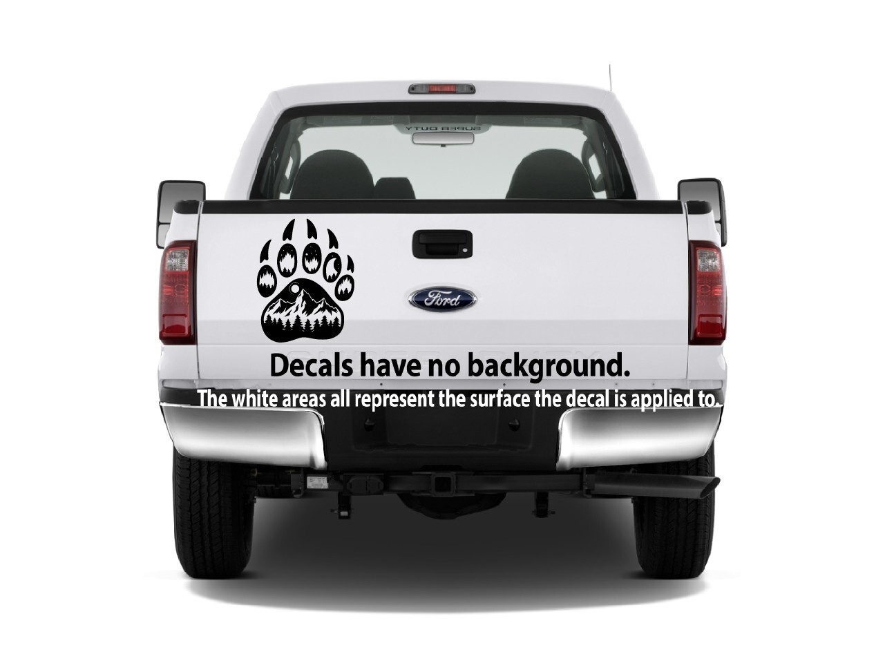Bear Track Mountain Scene Decal Sticker, Moon Stars Wilderness Wildlife Bear