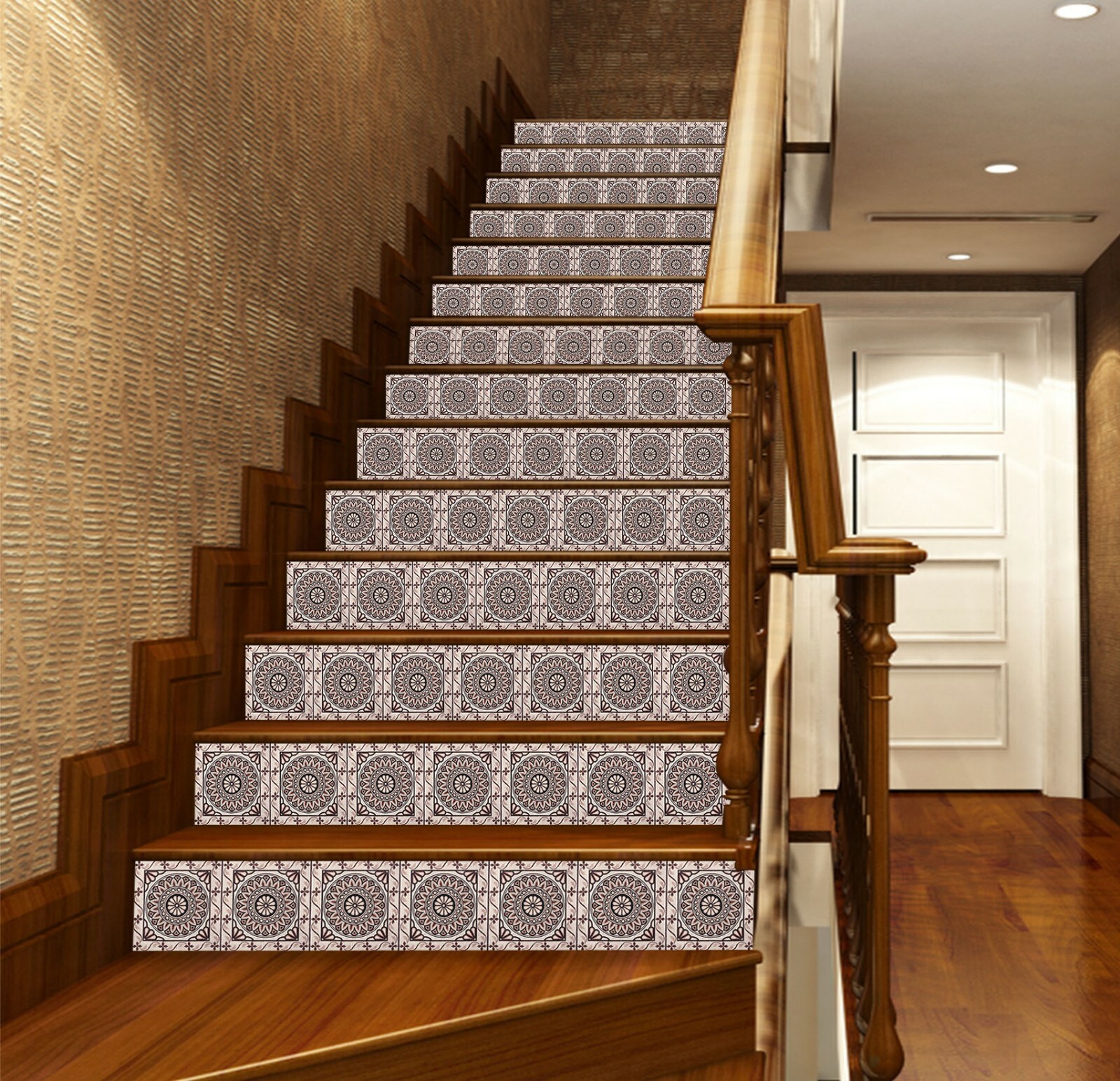 3D Brown Circle 536NA Stair Risers Decoration Photo Mural Decal Wallpaper Fay