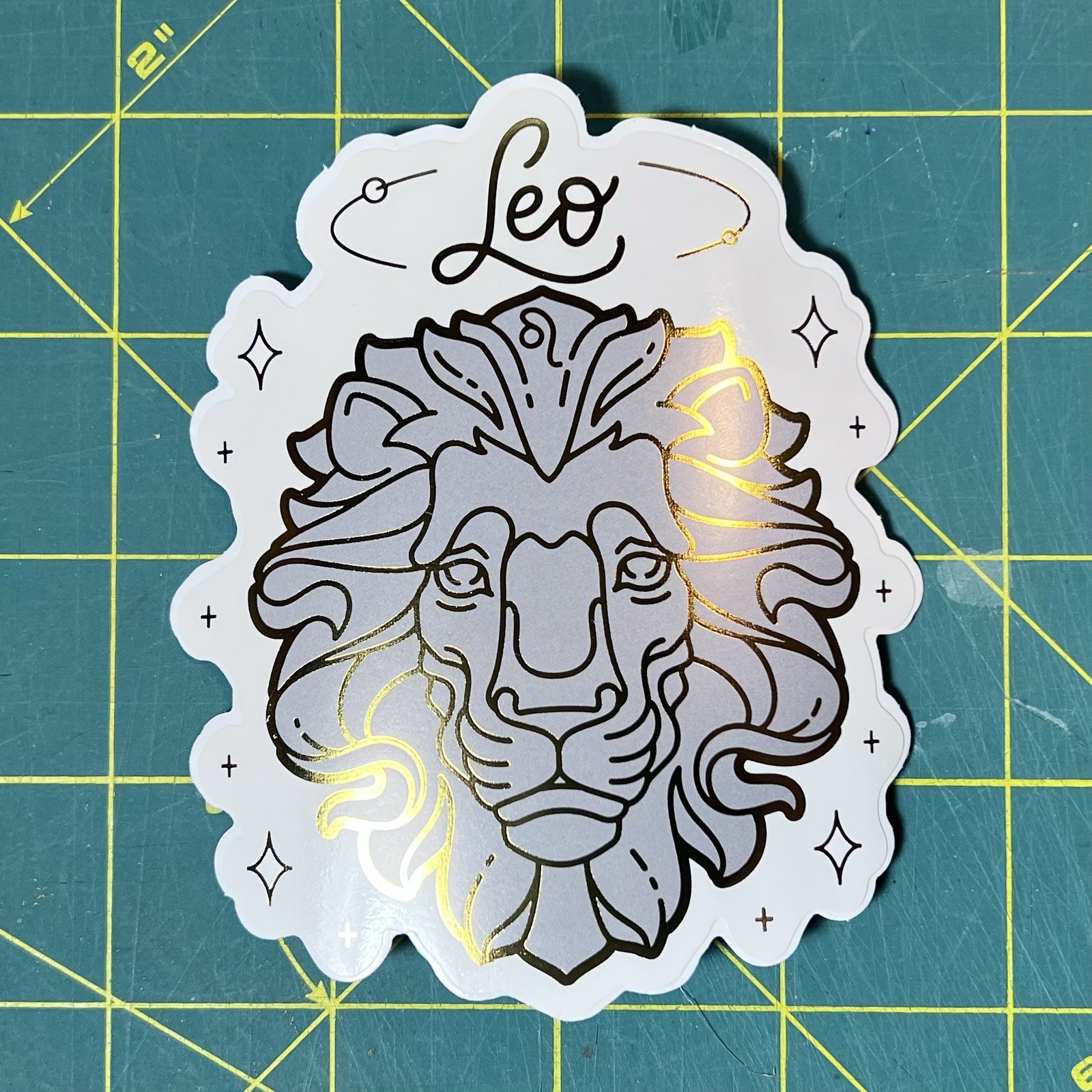 Leo Vinyl Diecut Sticker UV Fade Resistant Dishwasher Safe 3.5” X 3.5”