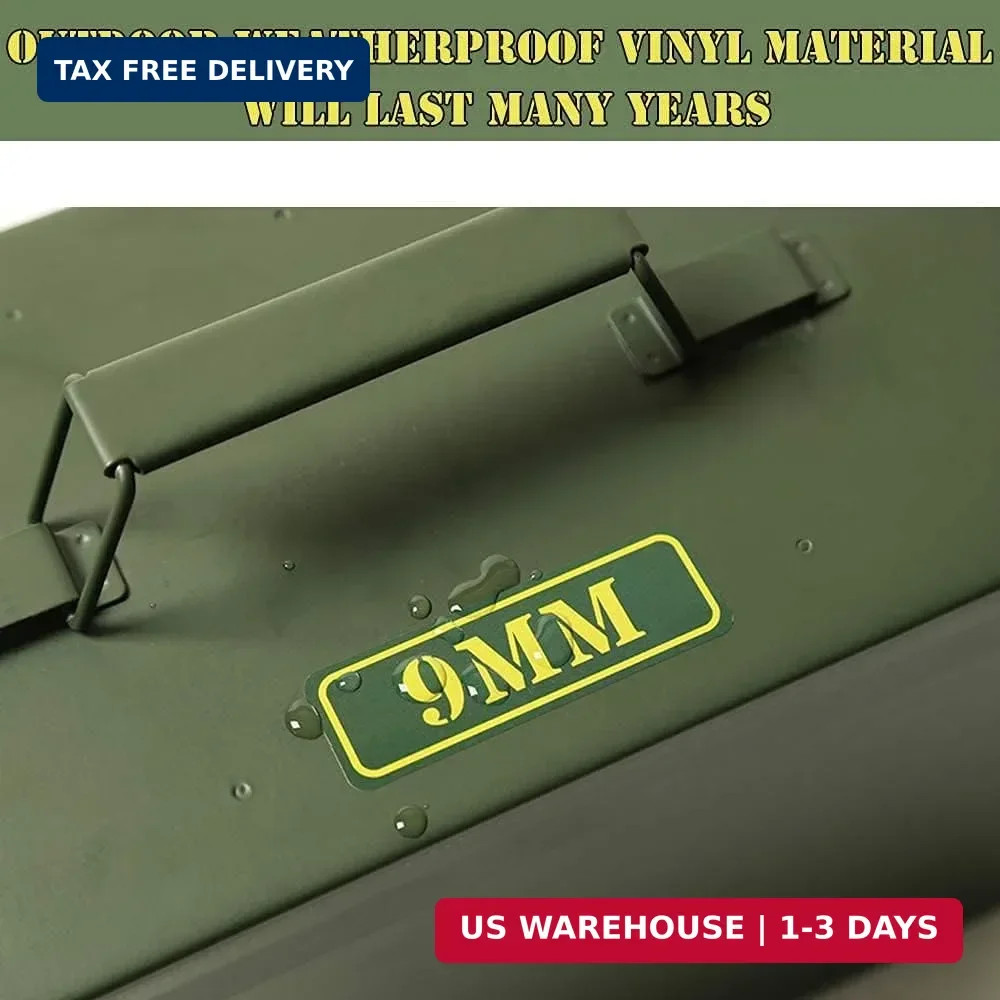 Ammo Can Vinyl Sticker Set Decal Label .410 .44 .45-70 .22 .223 .308 9MM .380 .4