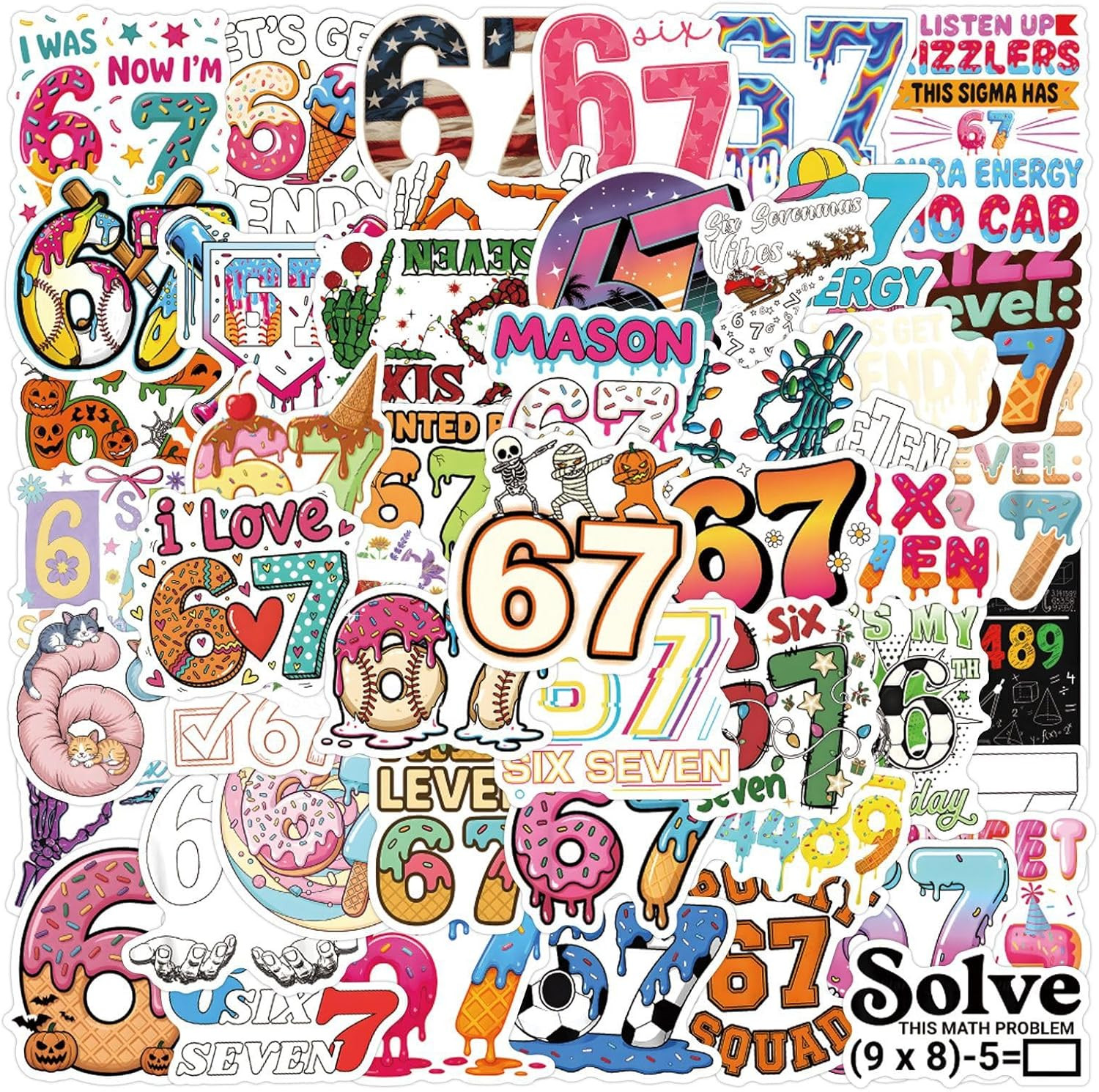 60Pcs Funny Poop Stickers, Cartoon Vinyl Waterproof Prank Decals for Laptop, Not