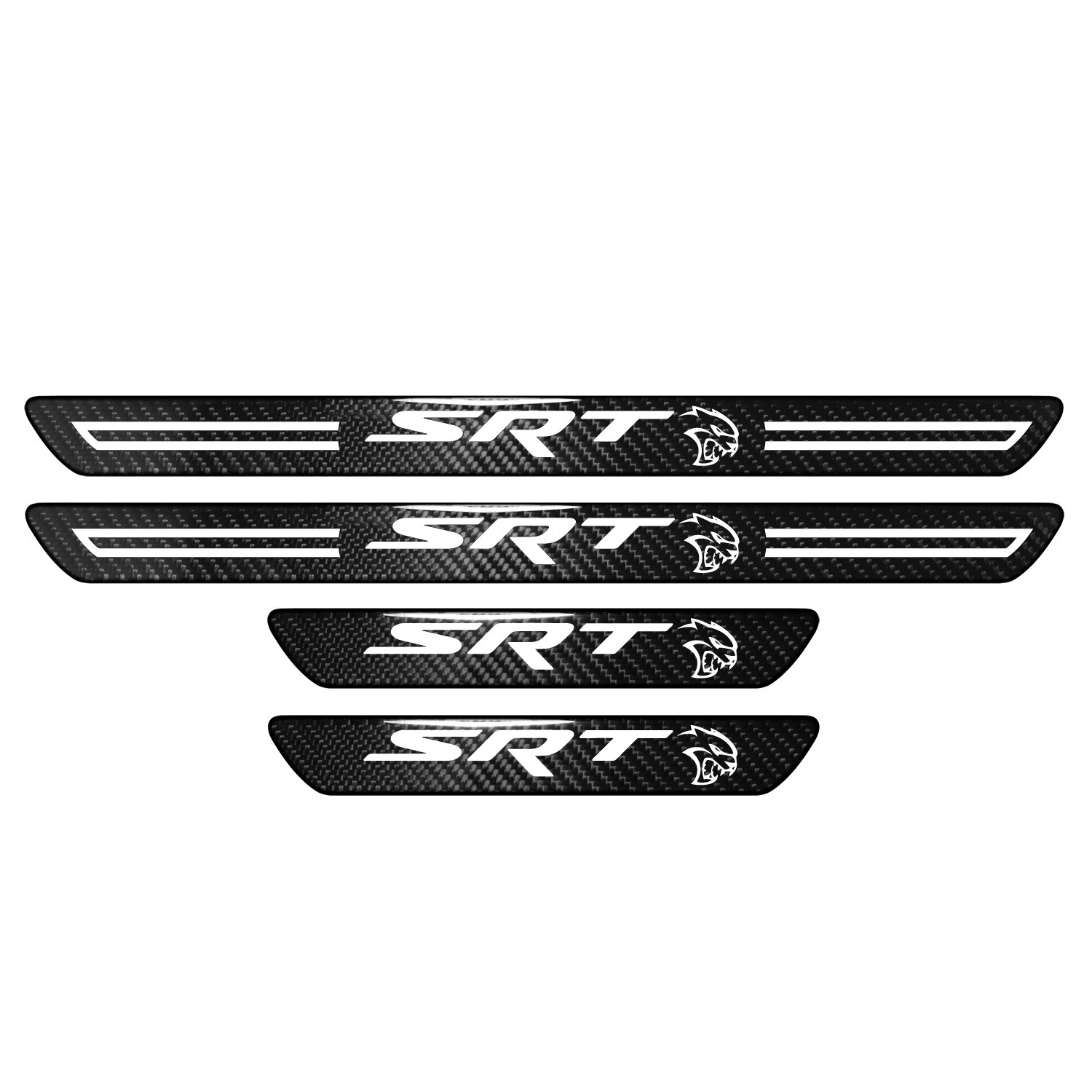 Dodge SRT Hellcat Real Carbon Fiber 4 Pcs Door Sill Kick Plates