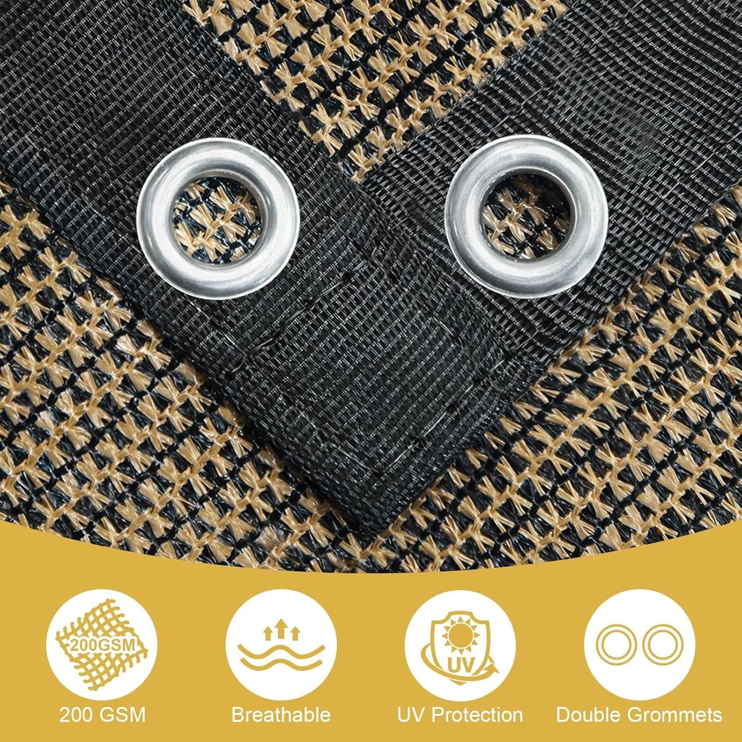 90% Sun Shade Cloth with Grommets, 10' X 12' Pergola Shade Cover Canopy, Mesh…