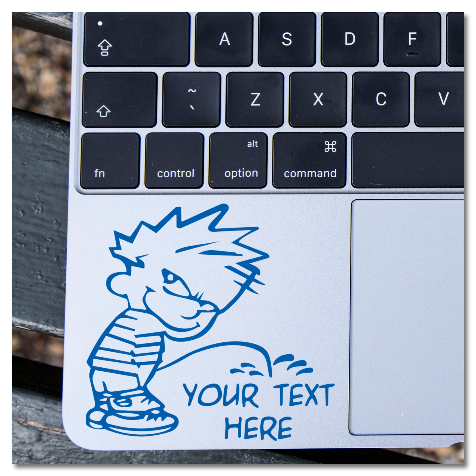 6" Calvin Peeing on Custom Text Funny Vinyl Decal Sticker