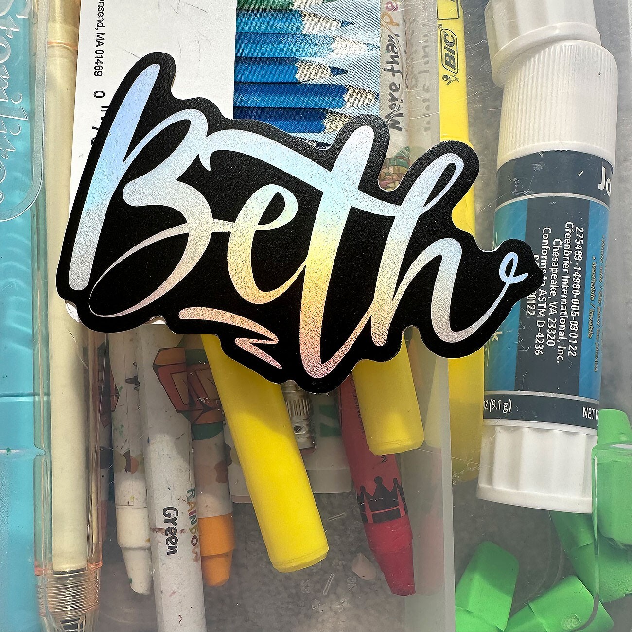 Name Sticker : BETH | 6PC Pack | for school or Office | graffiti | Calligraphy