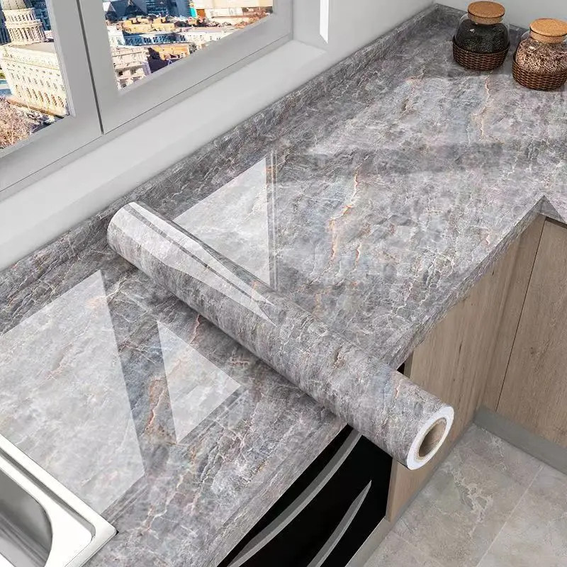 40cm kitchen waterproof and oil resistant PVC self-adhesive marble wall sticker
