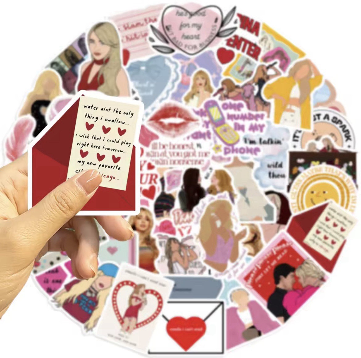 Popstar Musical Stickers Style 50pk Fun Girl Popstar Singer Stickers Mix Purple