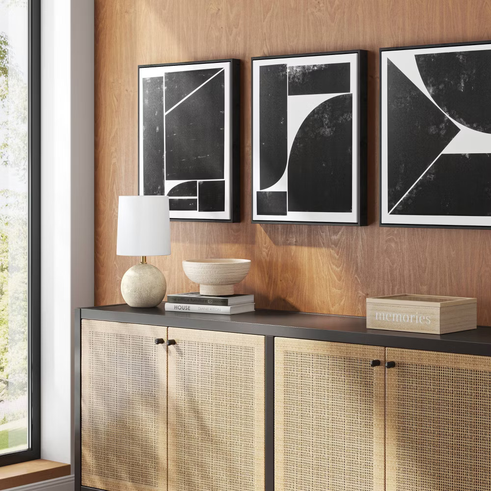 Threshold Minimalist Canvas Set of 3 16"x20" Wall Modern Geometric Wall Art
