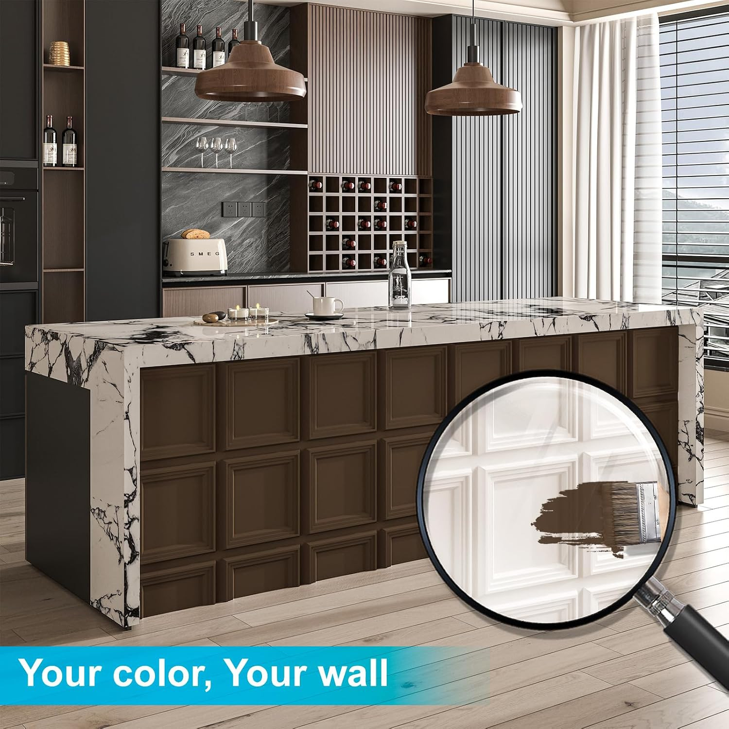 33-Pack Accent 3D Textured Wall Panels, 11.8 X 11.8 In, White | Wipe Clean, PVC,