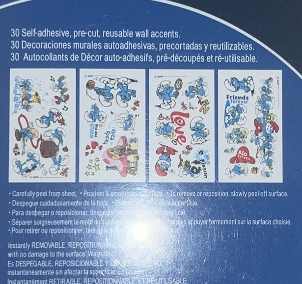 York Wall Covering The Smurfs 30 Wall Decorations New Seal Pack