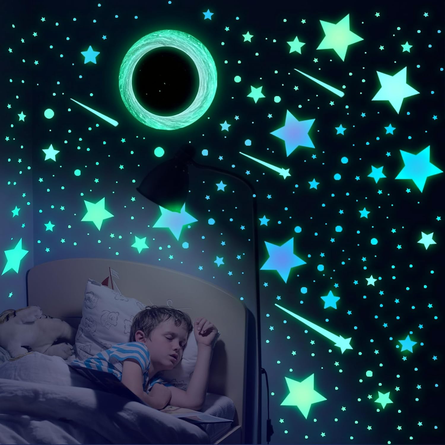 Glow in the Dark Stars Ceiling Wall Stickers Vinyl Decals Green Purple Galaxy