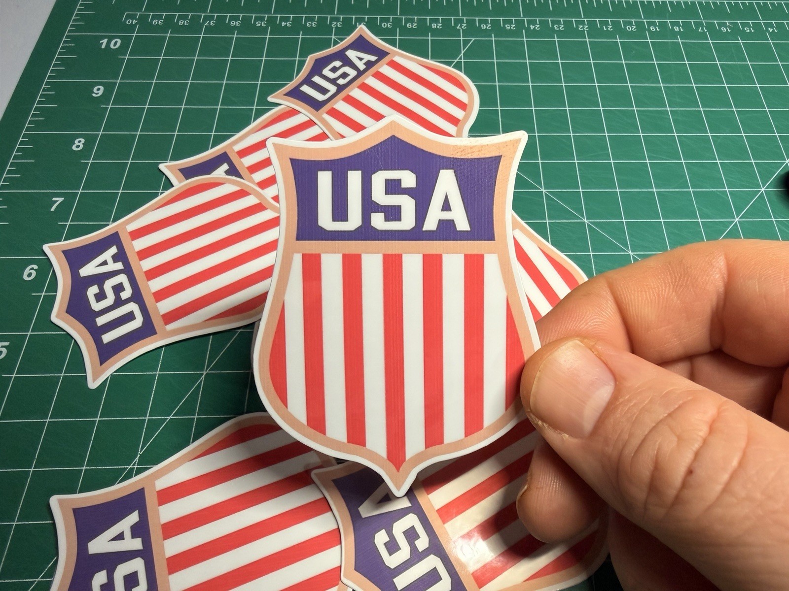 Team USA Hockey Shield/Crest – Laminated Vinyl Sticker – 3"x2.5" USA GOLD MEDAL