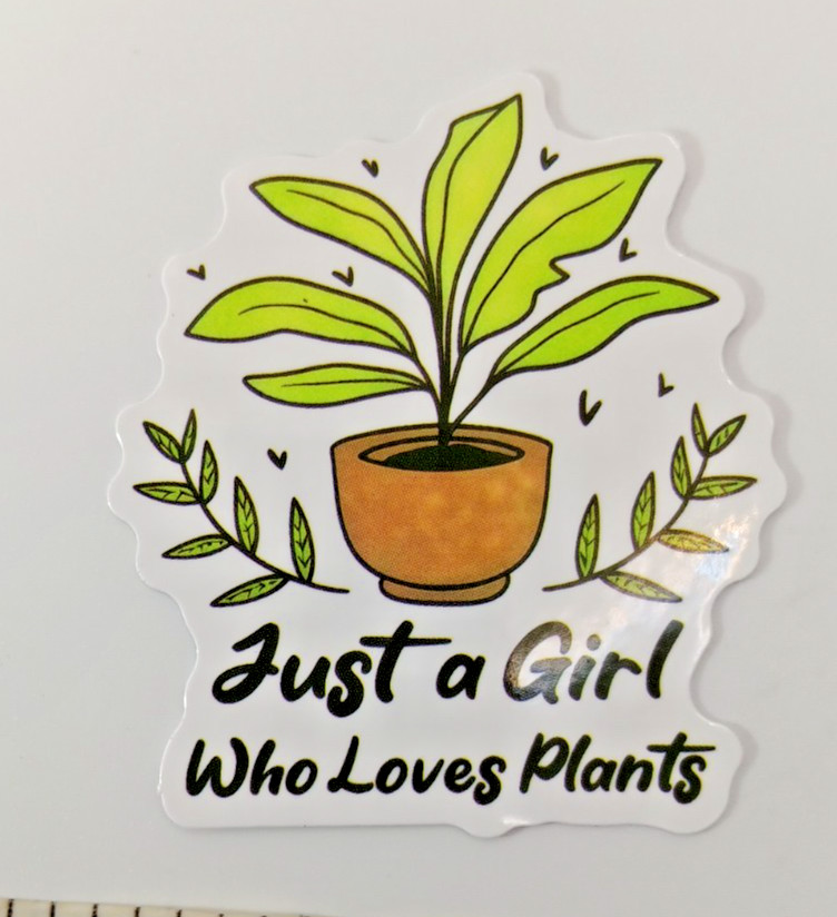 Plants-Garden-Just A Girl Who Loves-Vinyl Sticker-Decal-NWOT-Free Shipping!