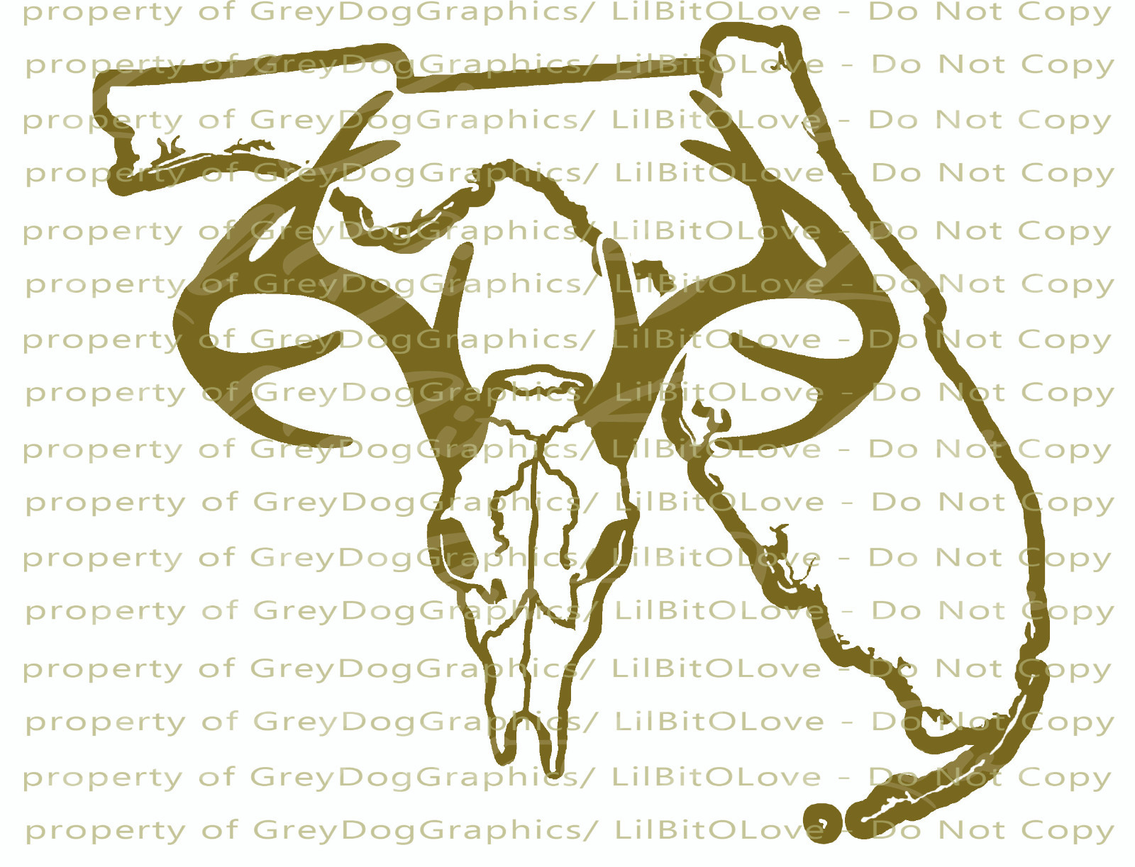 Florida Buck Hunter Hunting Vinyl Decal Solid Color Sticker Deer Skull Stag