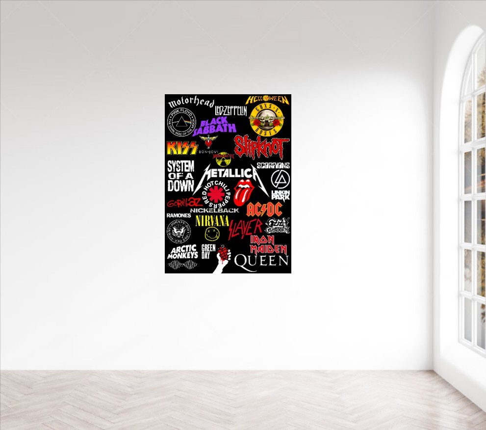 Rock N Roll Wall Vinyl Decal Graphic (Removable Adhesive Backing)