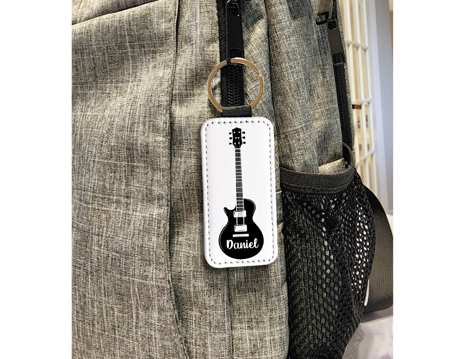 Personalized Electric Guitar Keychain, Music Gift for Guitar Player