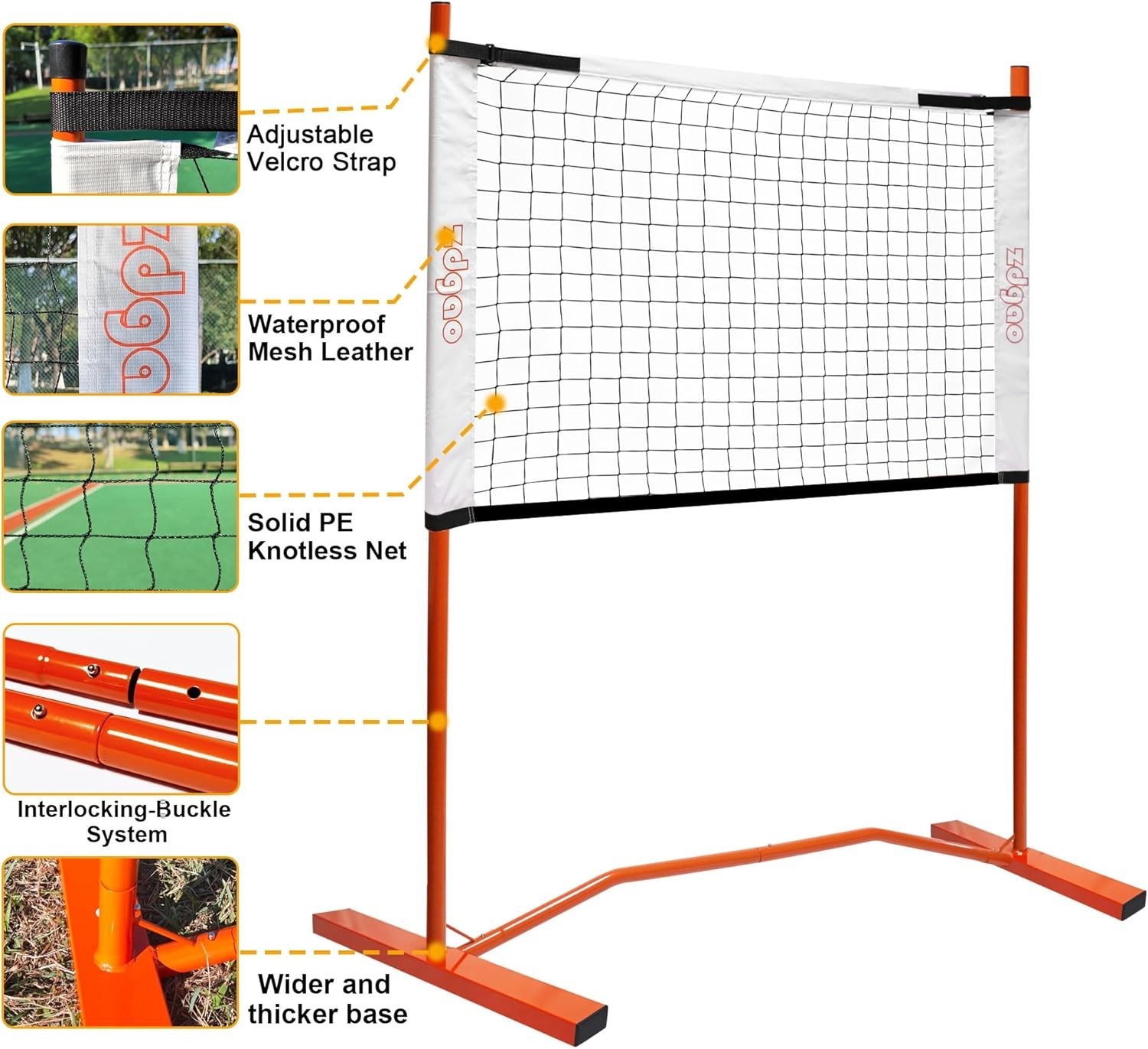 Small Pickleball Net Set- 10FT Mini Pickleball Net, 4FT Adjustable Height Dink T
