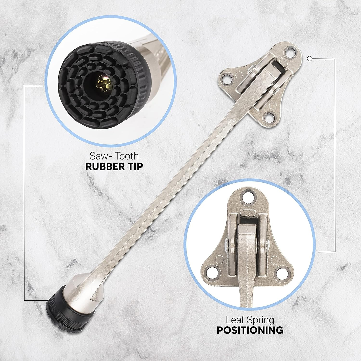 HOME&I Kickdown Door Stopper,7-Inch Door Holder Kick Door Kickstand Rubber Foot