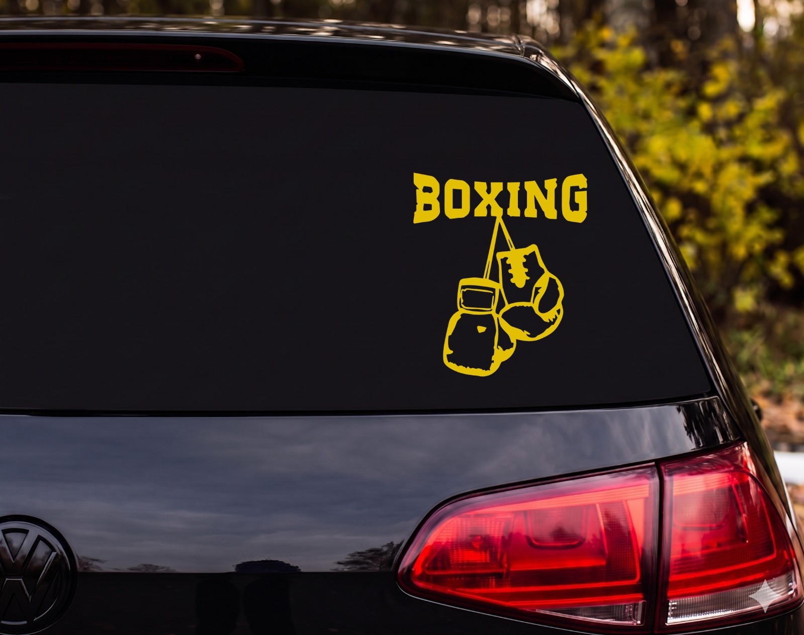 Boxing Gloves Hanging Vinyl Decal Sticker Car Wall Funny | Boxer Gift