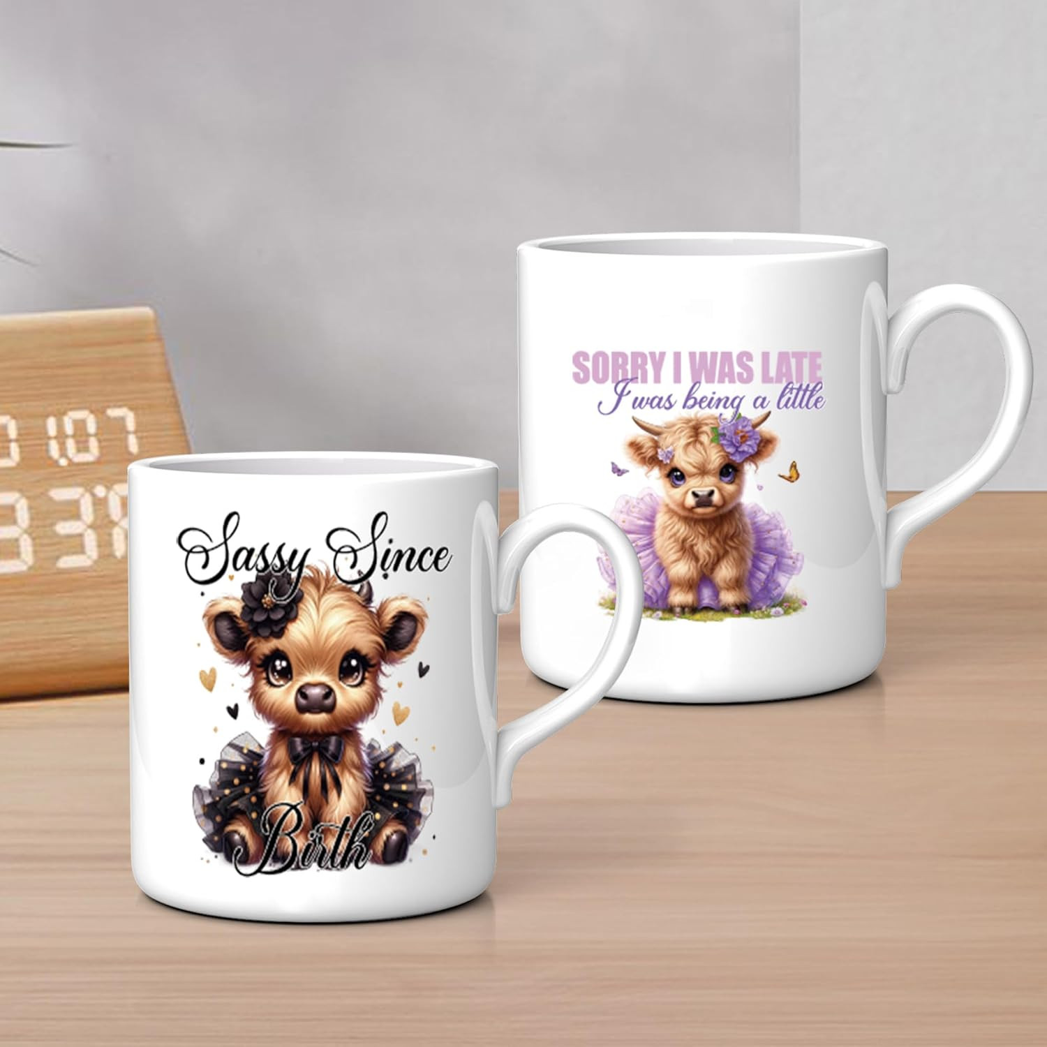 Highland Cow UV DTF Cup Wraps – 20 Sheet Cute Highland Cow UV DTF Transfer Stick