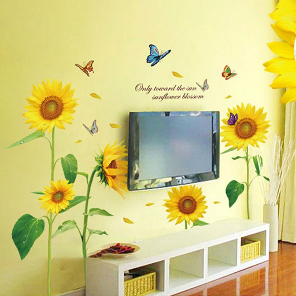 Sunflower Flower Wall Sticker Art Home Decal Mural Decoration 90cm x 60cm