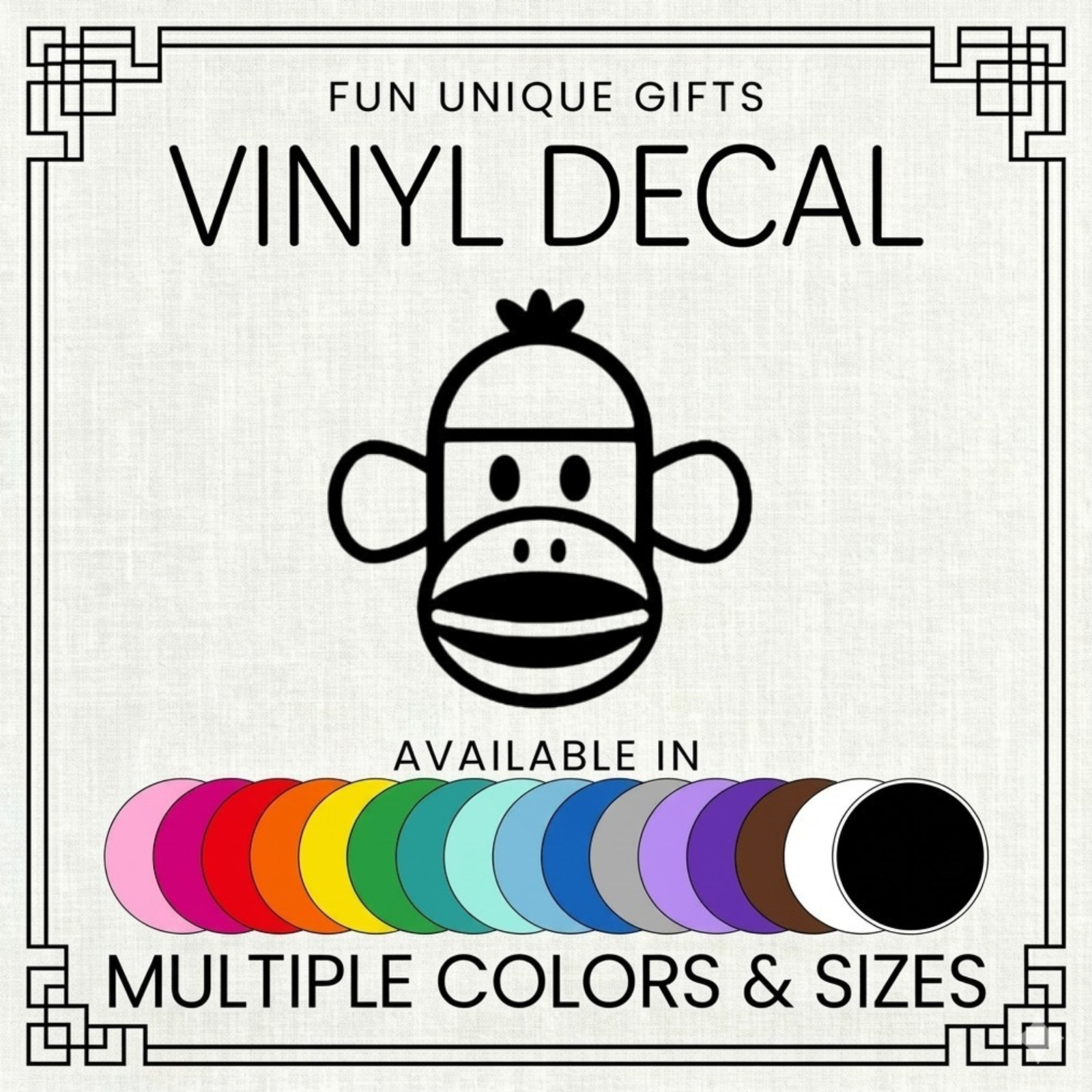 Monkey Vinyl Decal Sticker -Multiple Colors & Sizes- SHIPS FREE!