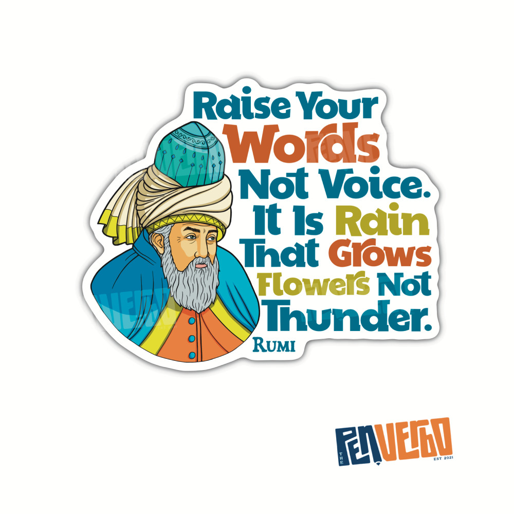 Rumi Quote Sticker 2pcs | Inspiring Message | Motivational Quotes | PI523