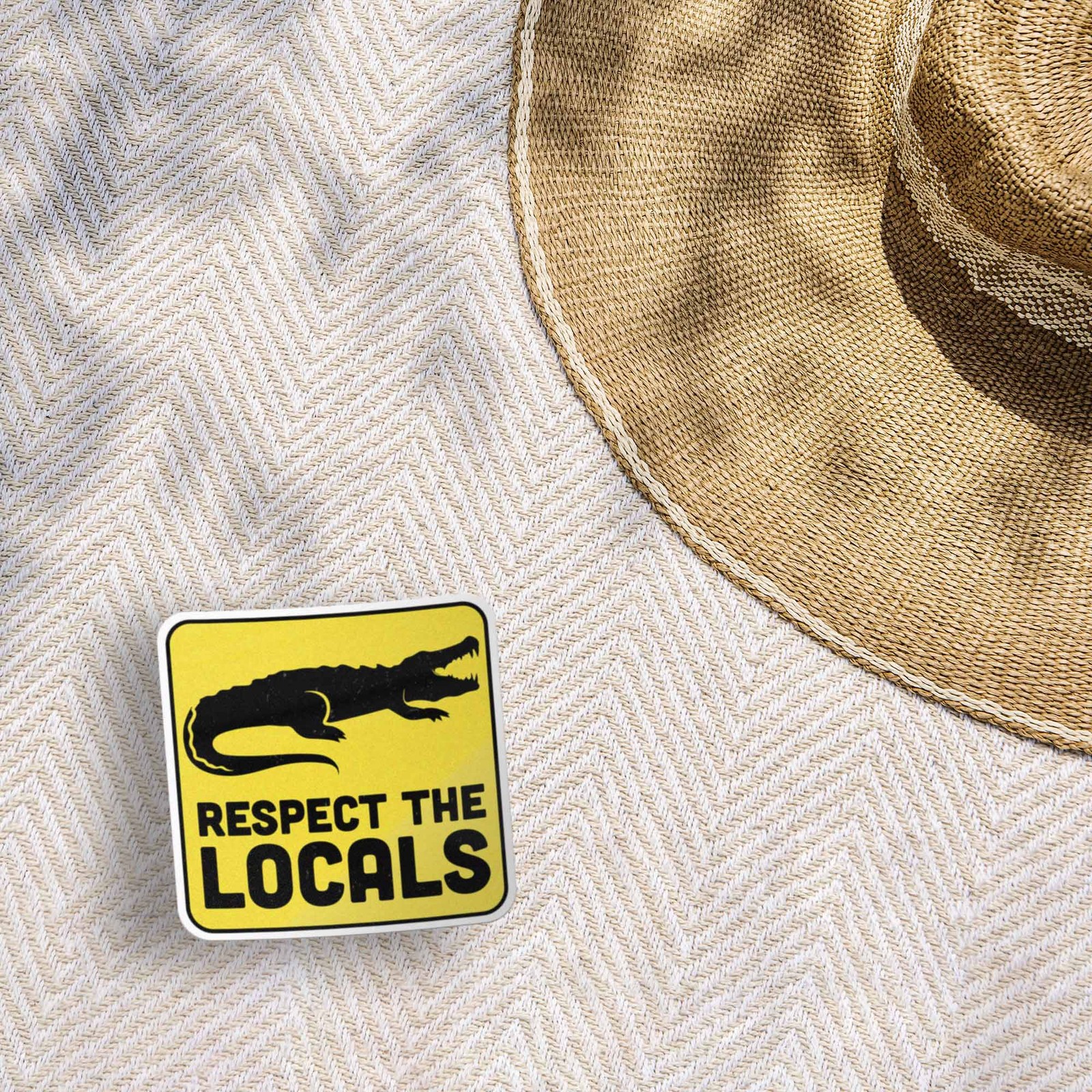 Respect the Locals Gator Sticker – Funny Alligator Nature Decal