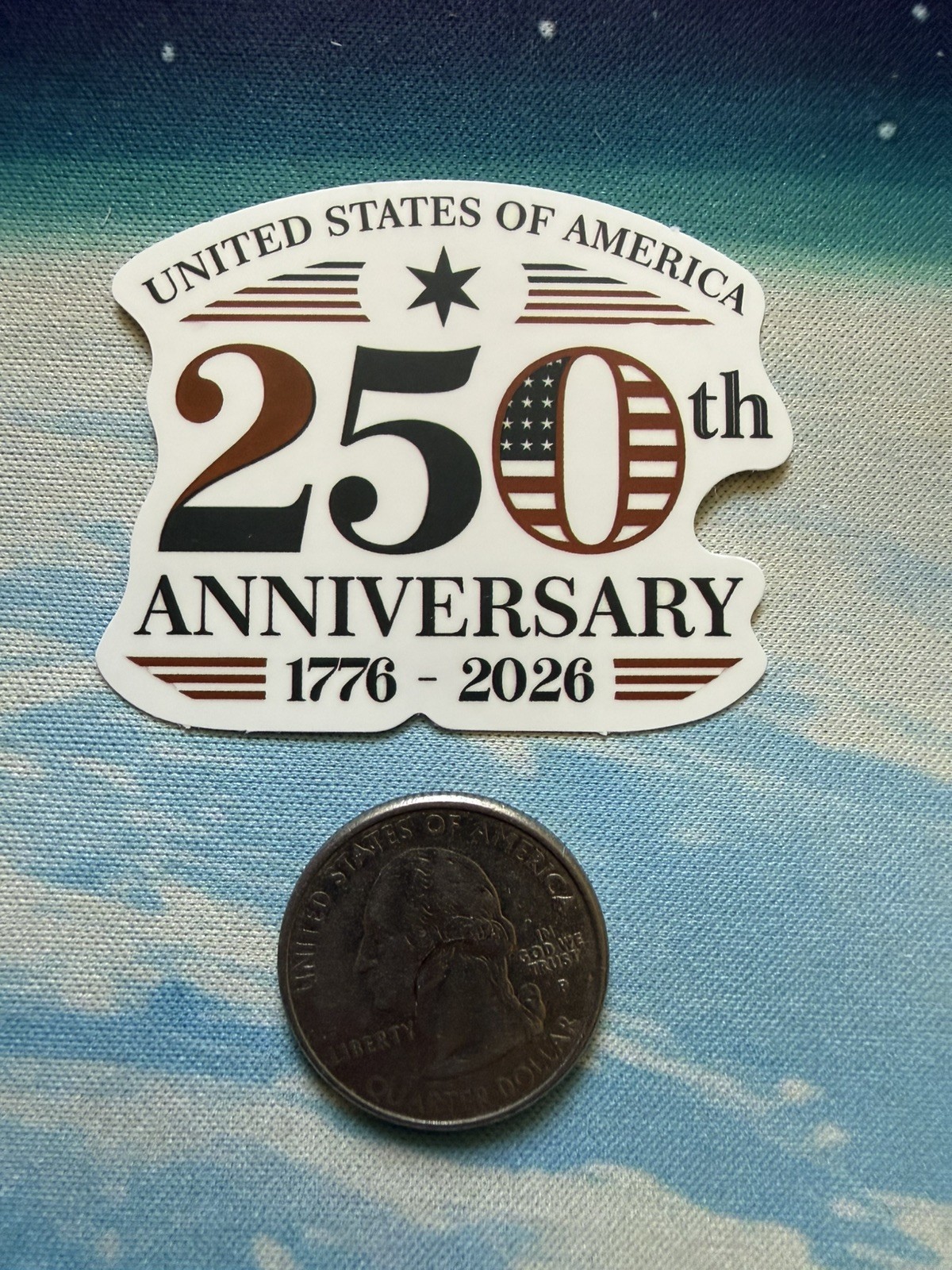 USA American Flag Patriotic Sticker 250th Anniversary America Pride Decal 4th
