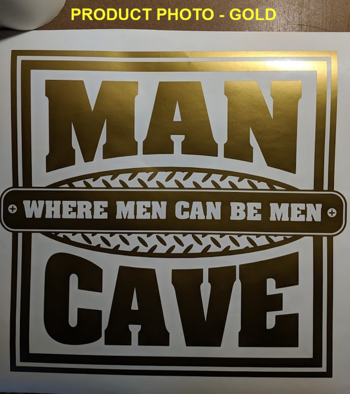 MAN CAVE where men can be men vinyl sticker decal wall door garage home bar gym
