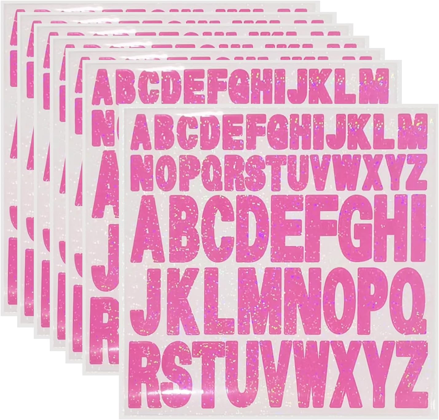 Starboling Letter Stickers,2 Inch+1 Inch Pink Alphabet 1+2inch, 1+2inch