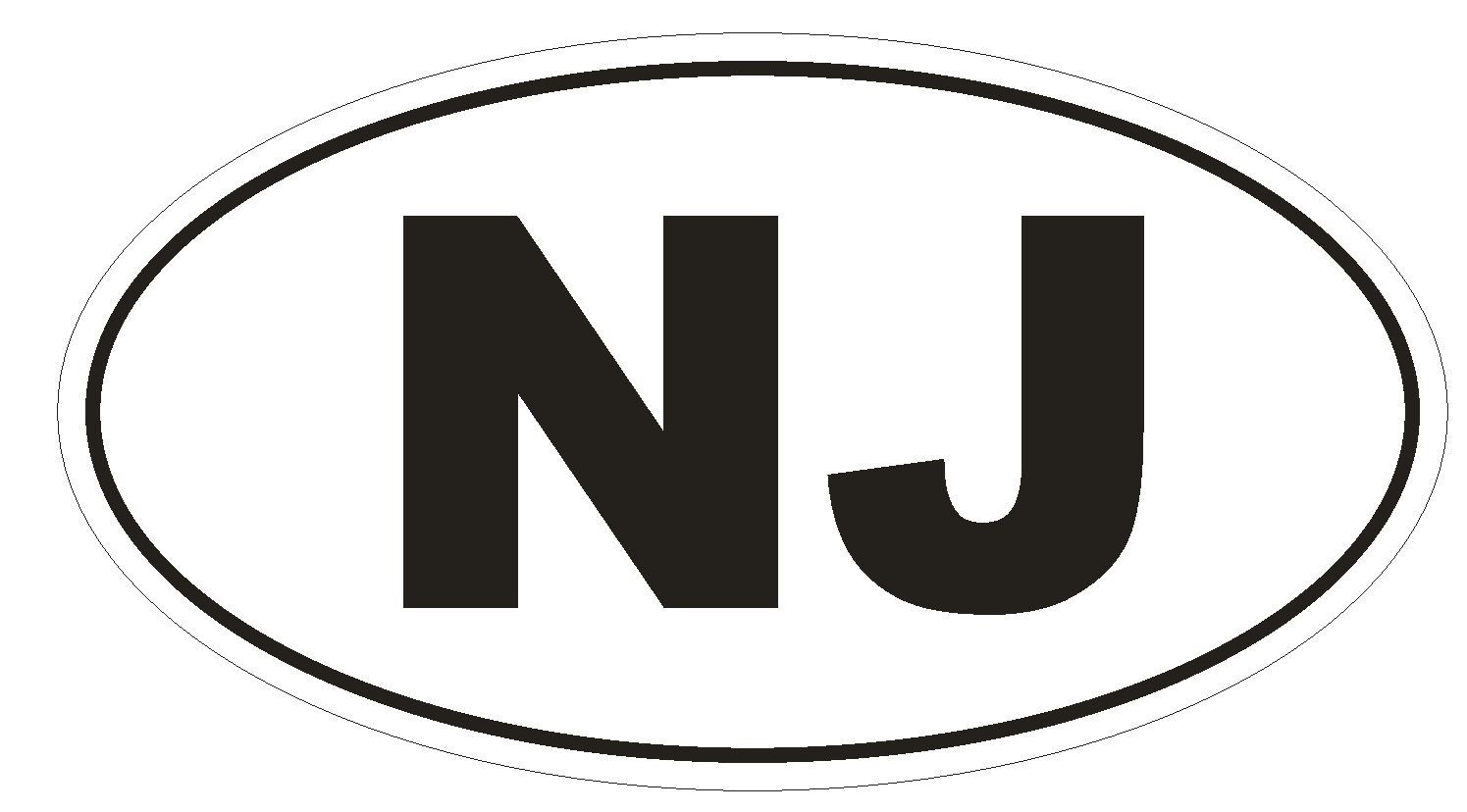 NJ New Jersey EURO OVAL Bumper Sticker or Helmet Sticker D476 Laptop TABLET