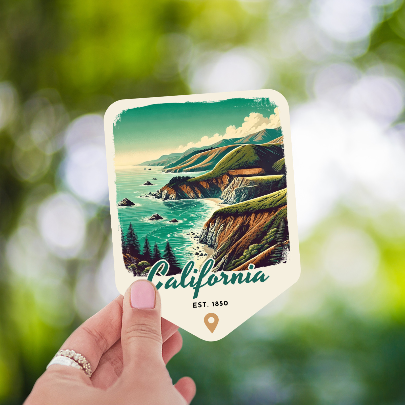 California State Sticker Retro Travel Vinyl Decal for Laptop Water Bottle Car