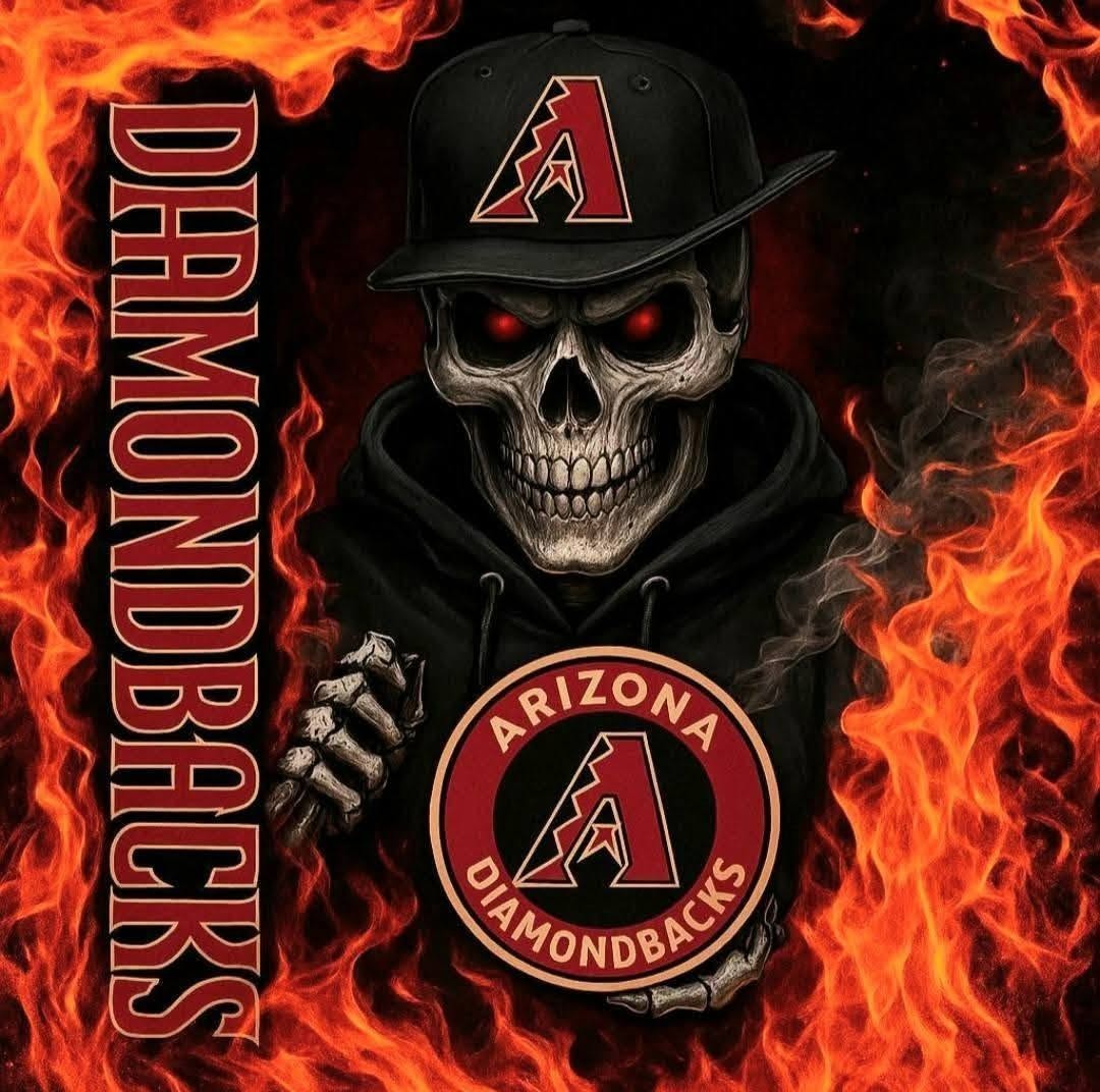 Diamondbacks Skull Fan Sticker Decal Laptop Wall Mirror Cup Tumblr Locker Bin