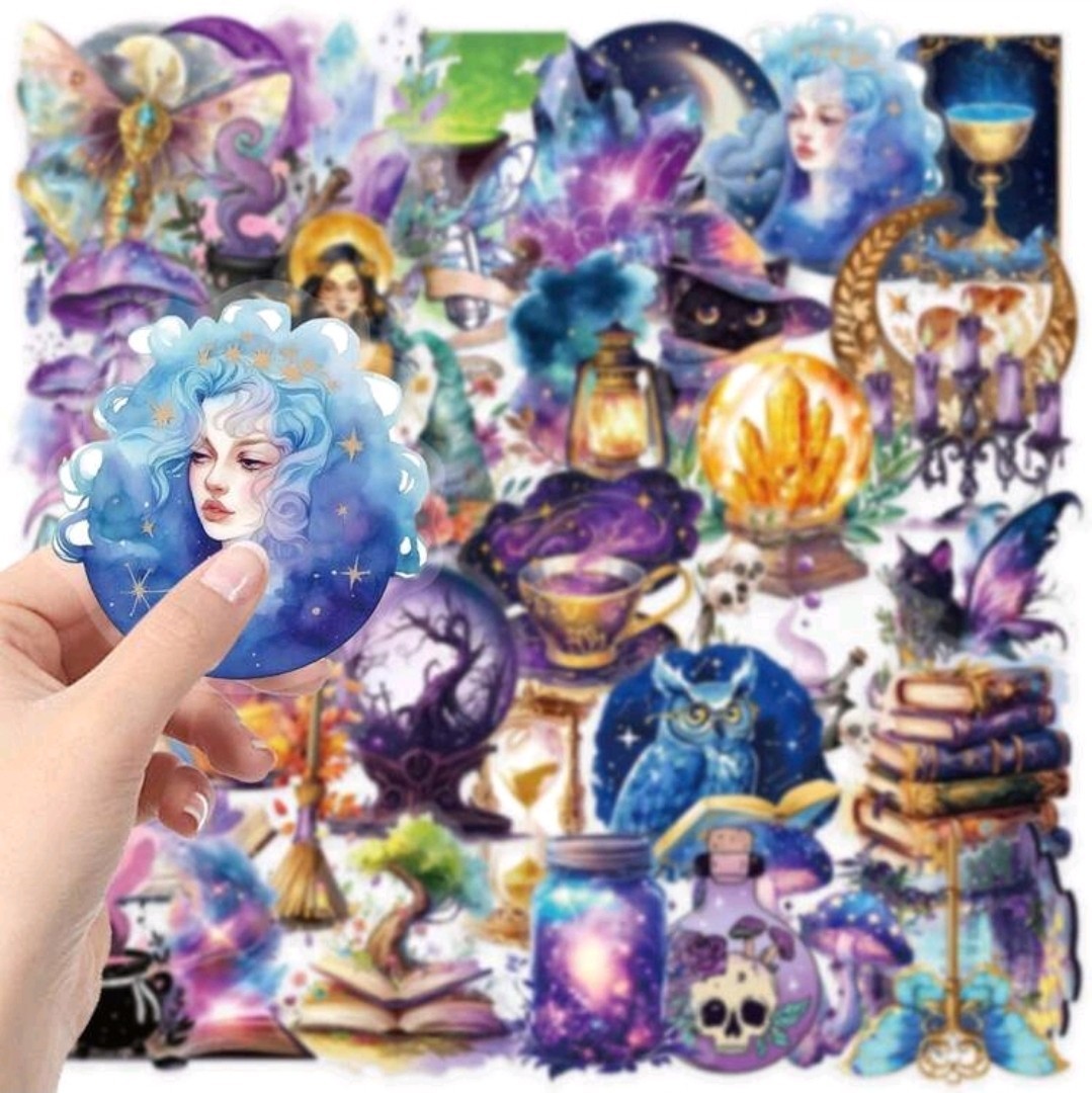 25 Pcs Retro Magic Planet High Def Artwork Vinyl Stickers Waterproof