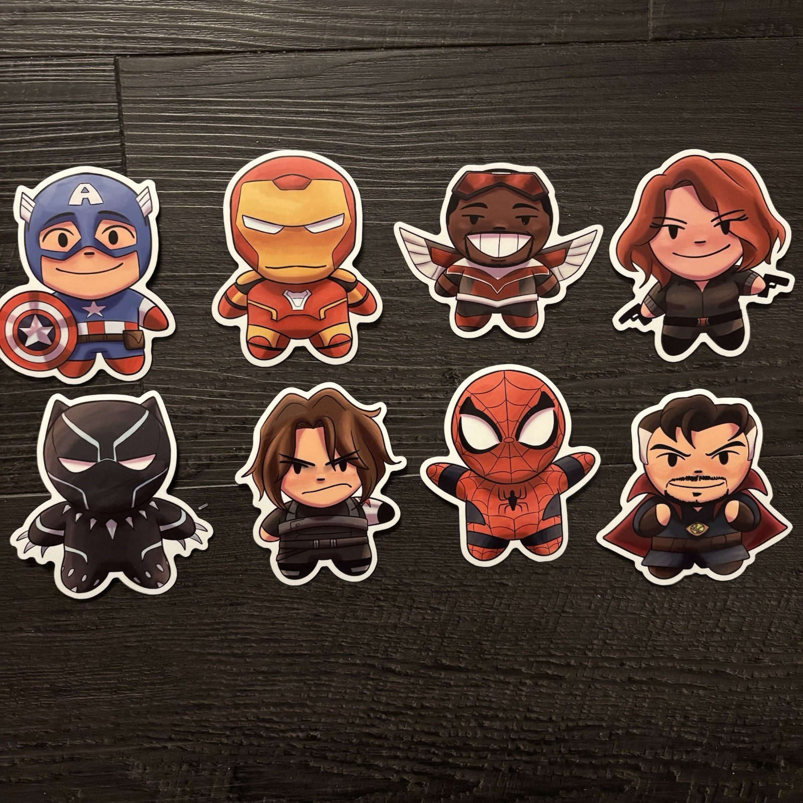 Marvel Avengers Stickers Set of 8 Iron Man Captain America Civil War Cute