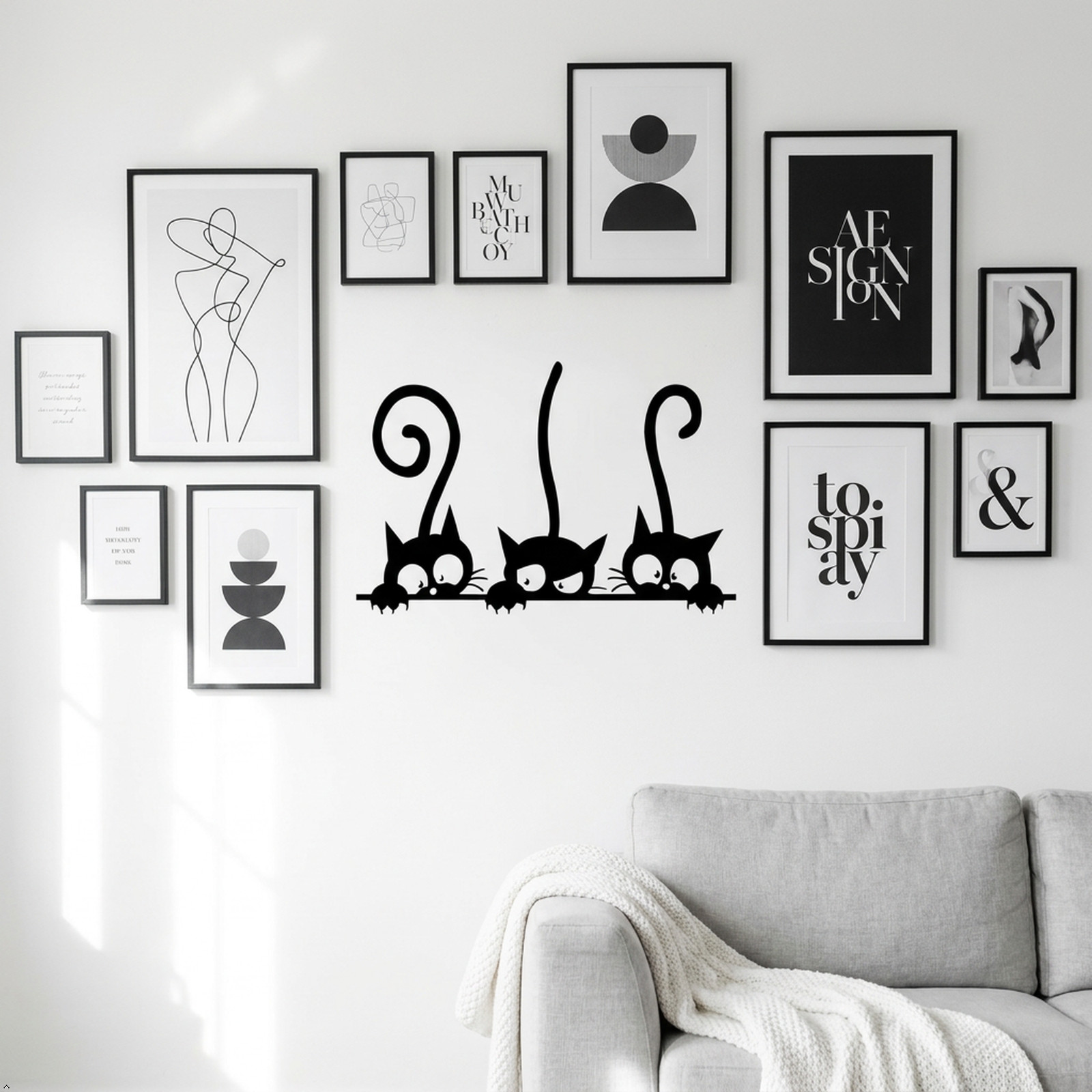 Cat Pattern Home Quote Vinyl Wall Decal Decor Art Sticker Decals PVC Baby