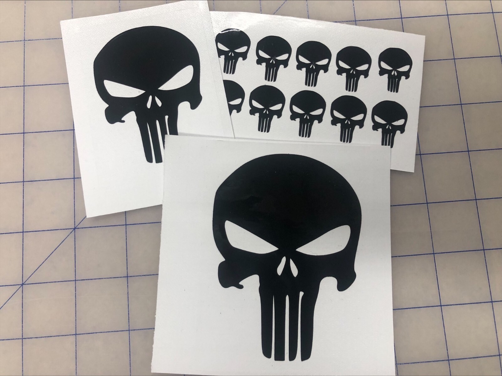 Set of 30 The Punisher Skull Small Vinyl Decals Phone Laptop Car Helmet Stickers