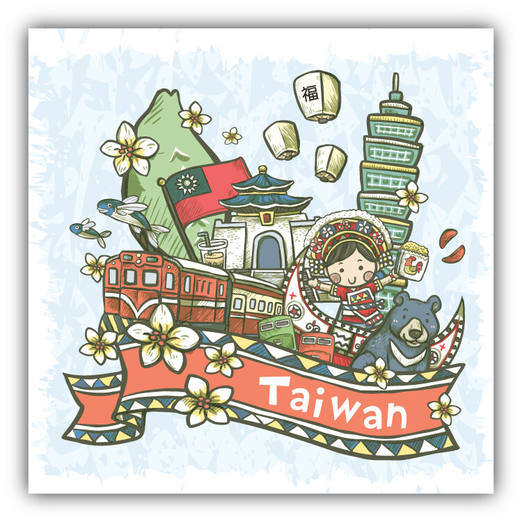 Taiwan Travel Label Car Bumper Sticker Decal
