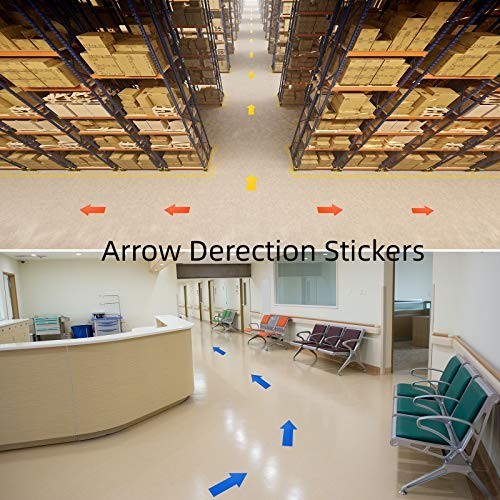 40 Pcs 8" Removable Arrow Stickers – Waterproof Directional Floor Decals, Multi-