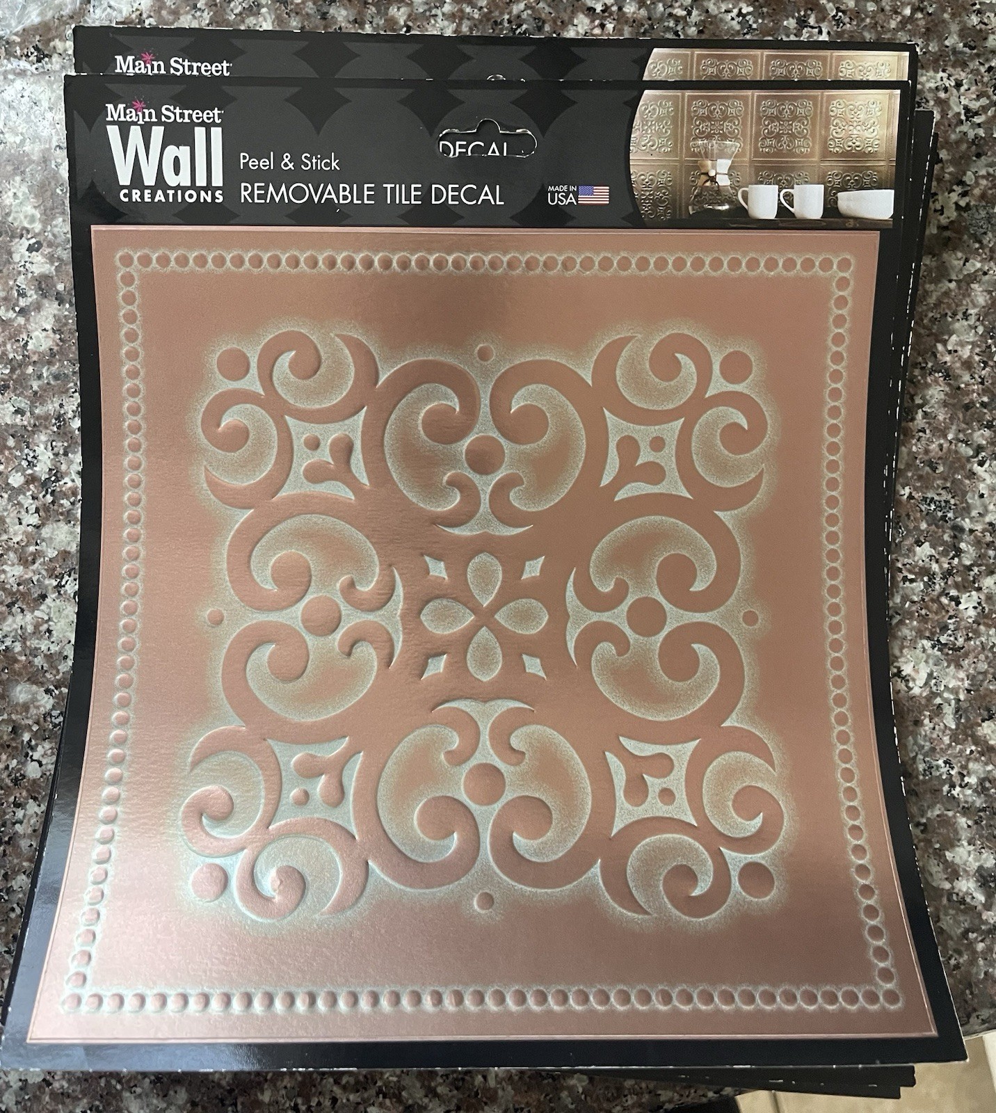 New Main Street-Wall Decals-Lot Of 6- Antique COPPER Metallic-Peel & Stick-NEW