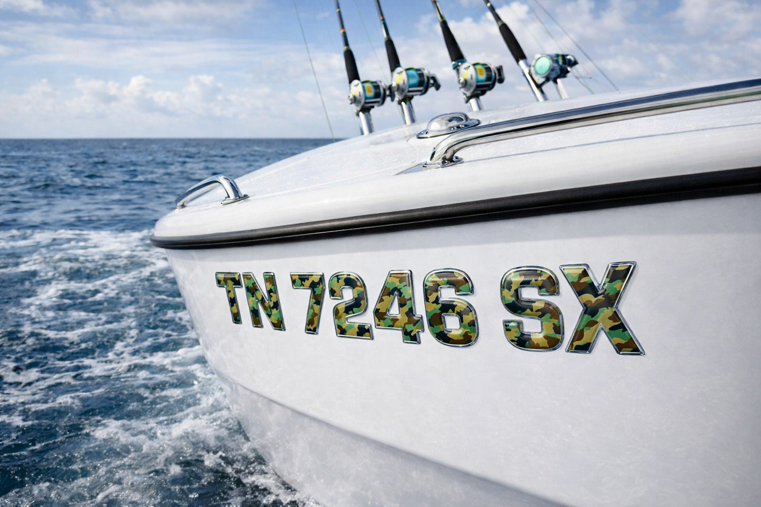 Boat Registration Numbers Raised Registration Decals for Fishing Boats Yacht