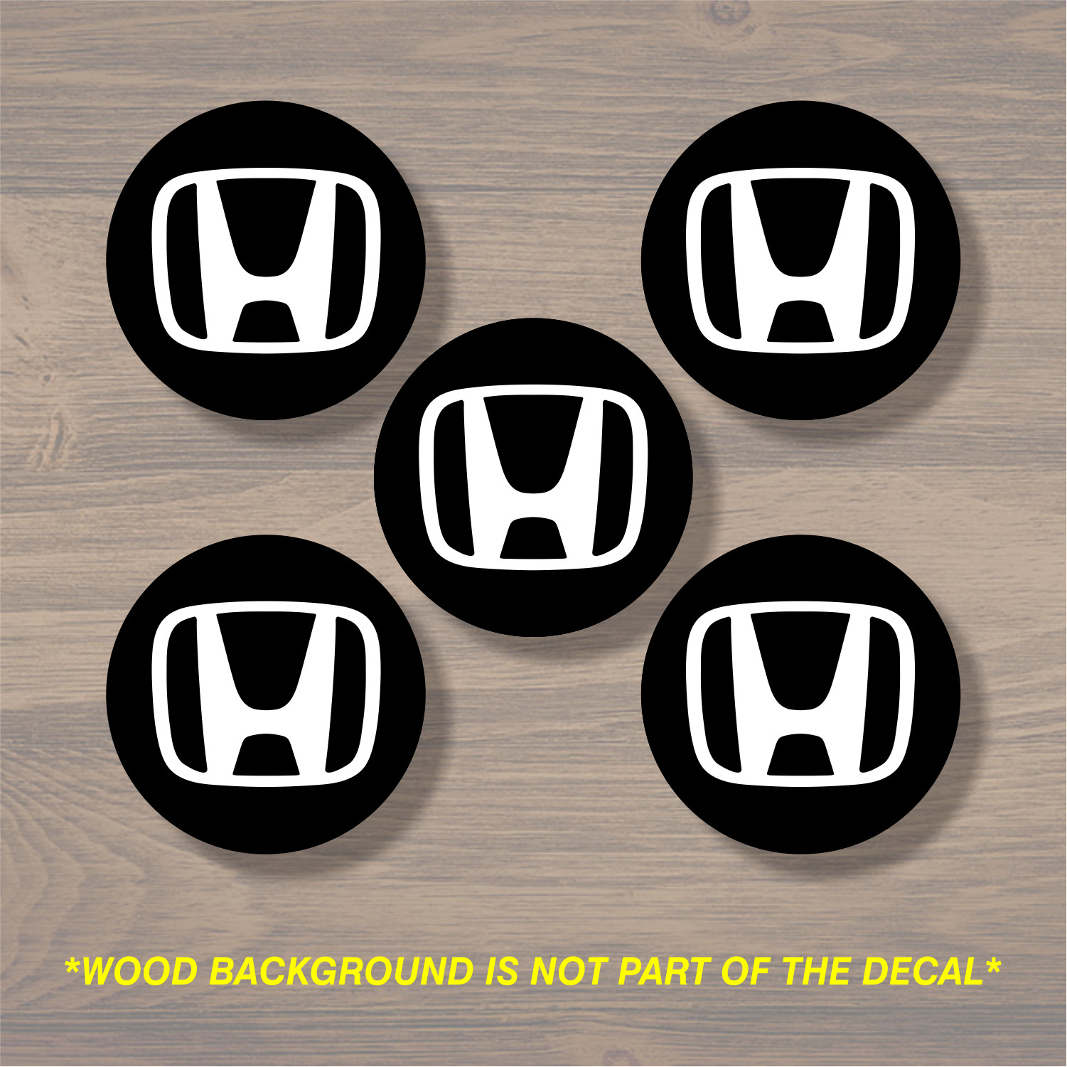 Honda Wheel Center Cap Overlay x5, Vinyl Decal Sticker