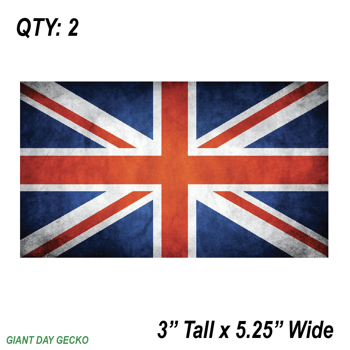 (2) TWO UK FLAG Vinyl Decal Sticker For Car Laptop Skateboard NEW United Kingdom