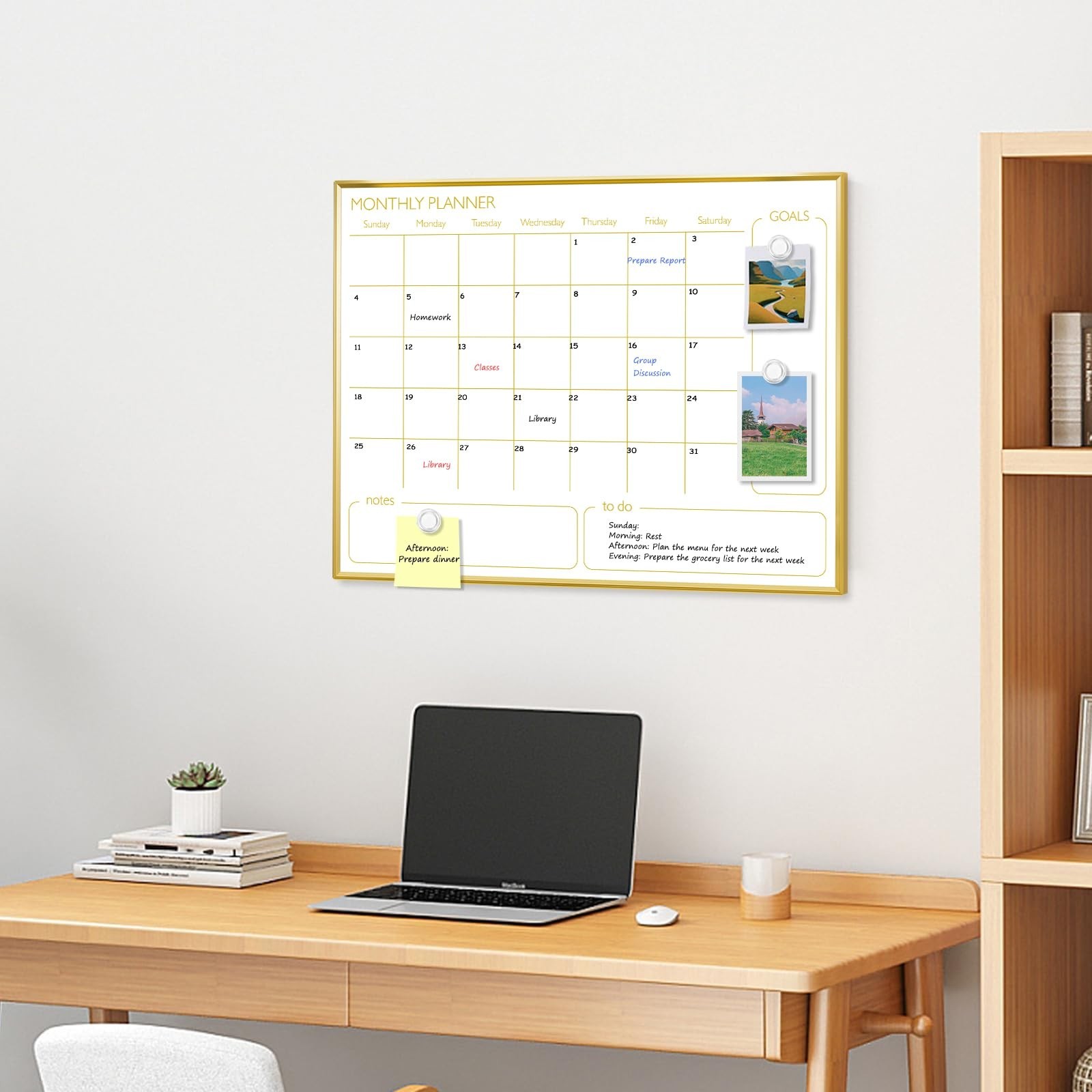 Dry Erase Calendar Whiteboard for Wall, 24" x 18" Monthly White Board Plann…