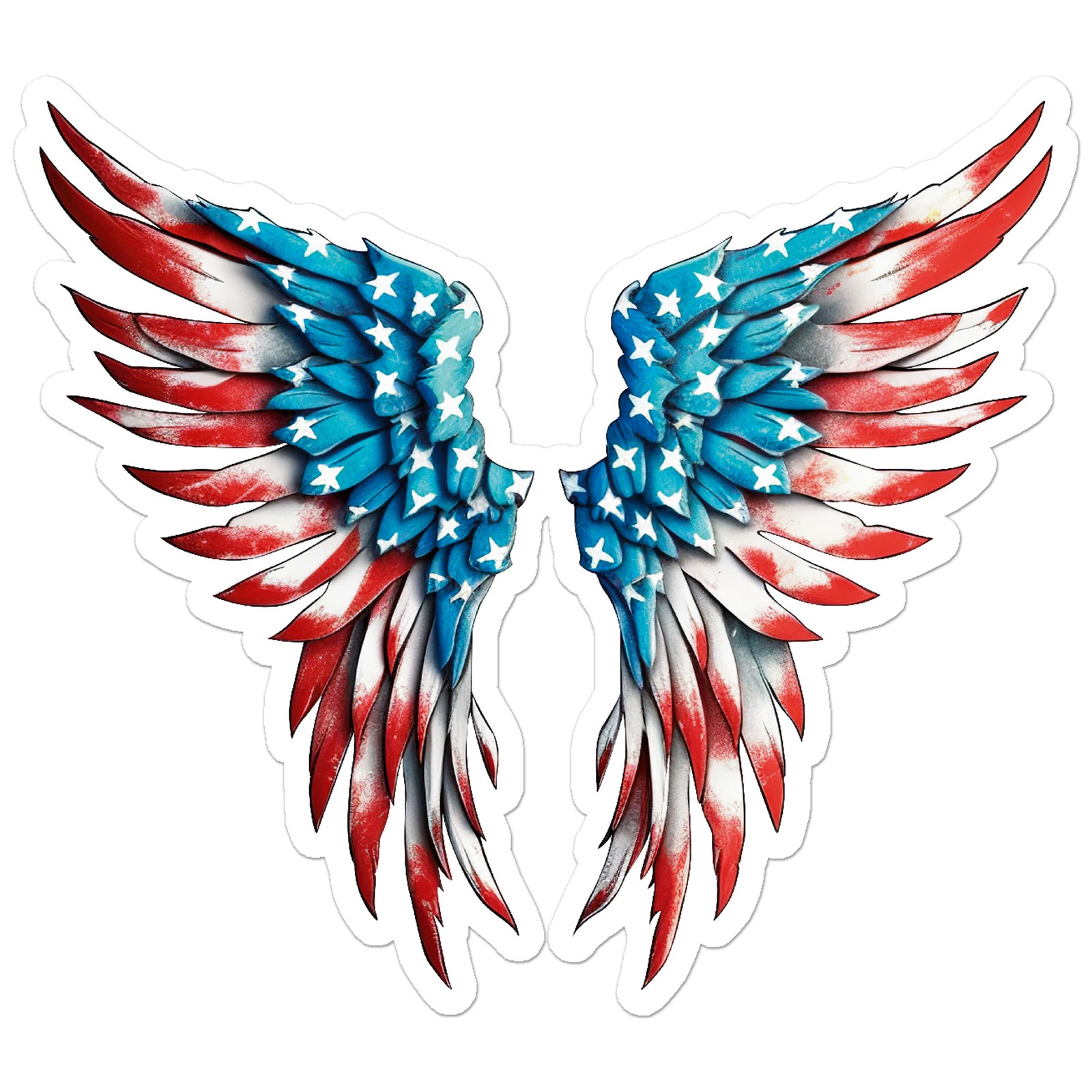 American Flag Angel Wings – Vinyl Decal Sticker – Car Window Laptop – ebn9439