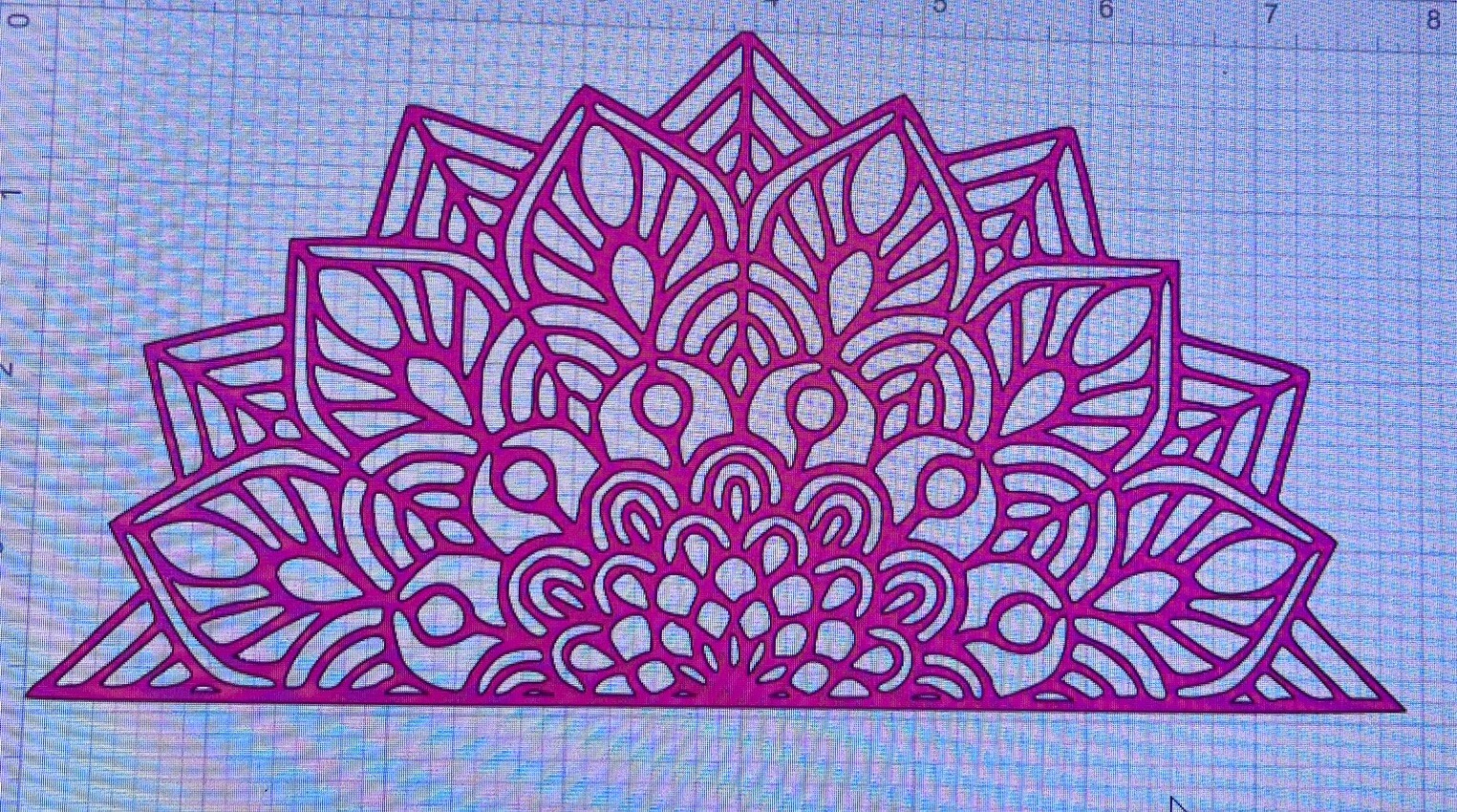 Mandala Half Flower Removable vinyl decal sticker, Home Room Wall Decor 8×4”