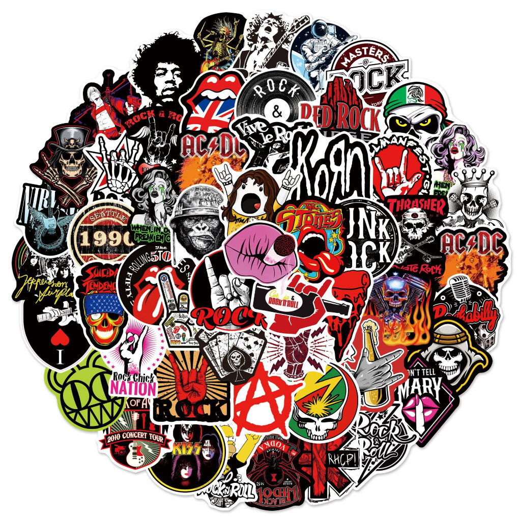 100/50 Punk Rock Music Band Rock and Roll Sticker Packs