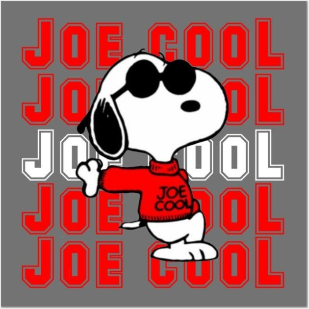 Joe Cool Snoopy Red and White Sticker Decal Car Truck Wall Mirror Phone Tumbler