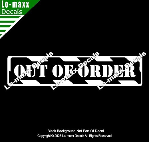 Out Of Order Hazard Stripe Die Cut Vinyl Decal High‑Performance Decal